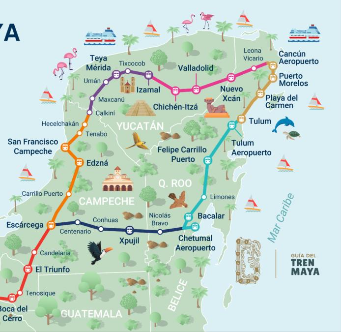 Tren Maya en la estación de Tulum conectando la Península de Yucatán